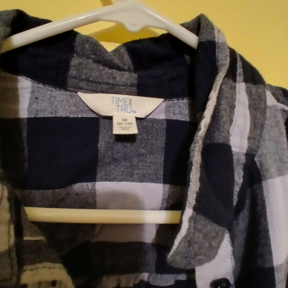 Men's Blue Checkered Shirt - Picture 3 of 4